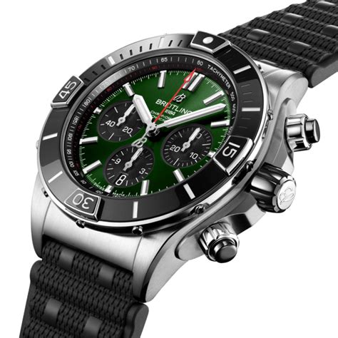 breitling super chronomat green|Breitling Chronomat 44 blacksteel.